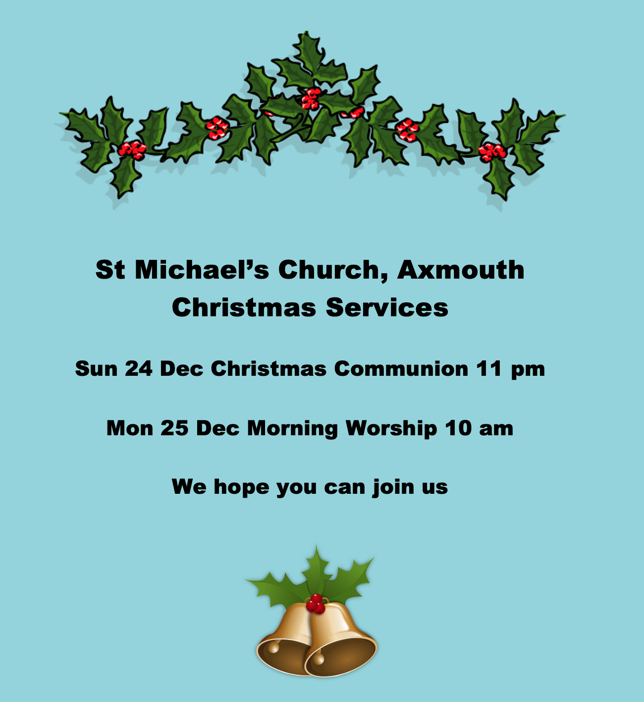 Week beginning Sun 26 Mar to Axmouth Church