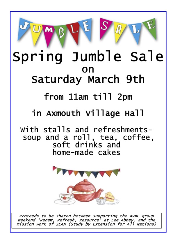 Jumble Sale – 9th Mar